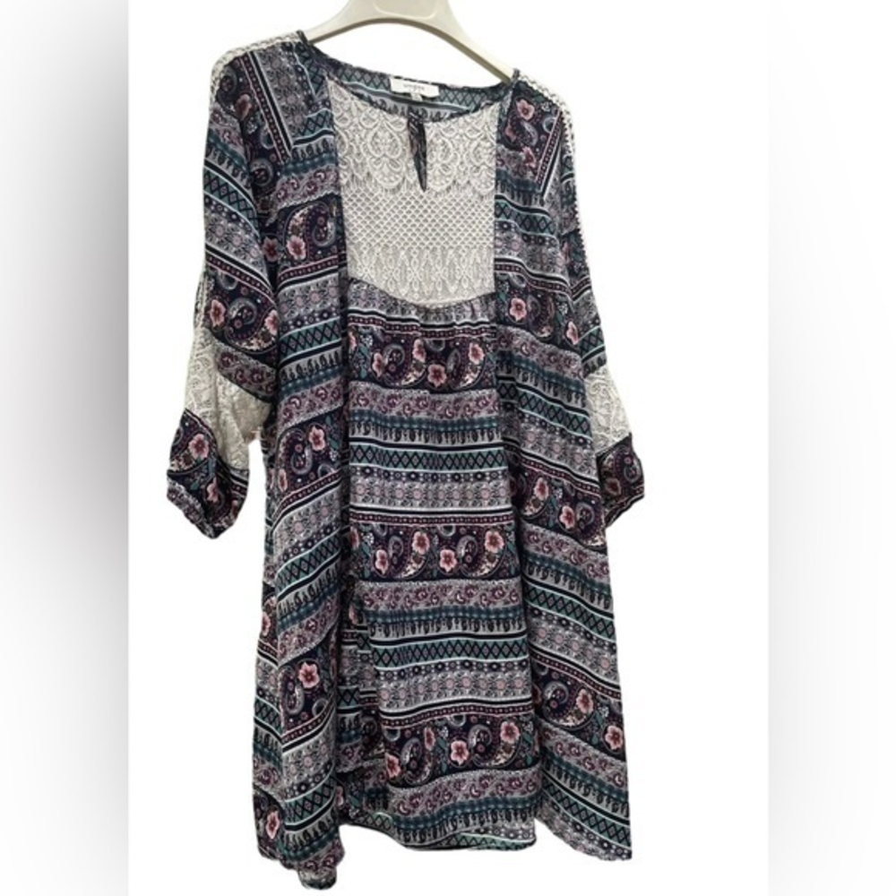 Umgee Dress‎ Floral Lace Flowy Boho Cottagecore Size Medium